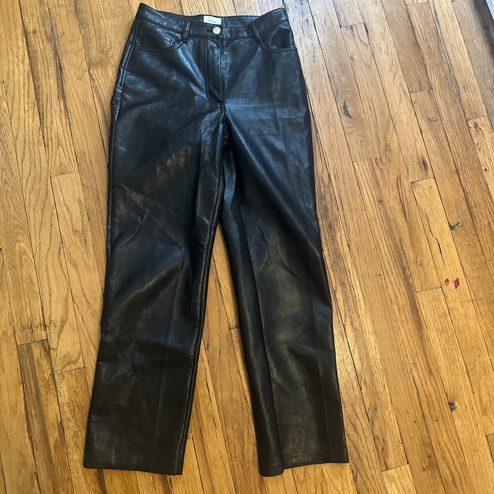 Wilfred aritzia black leather pants, size 2
